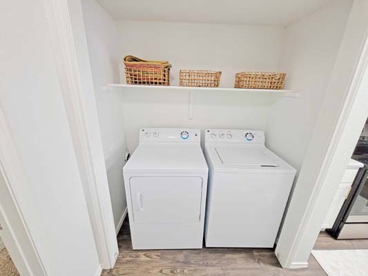 Laundry area with full size washer and dryer connections. Washer and dryer are not included.