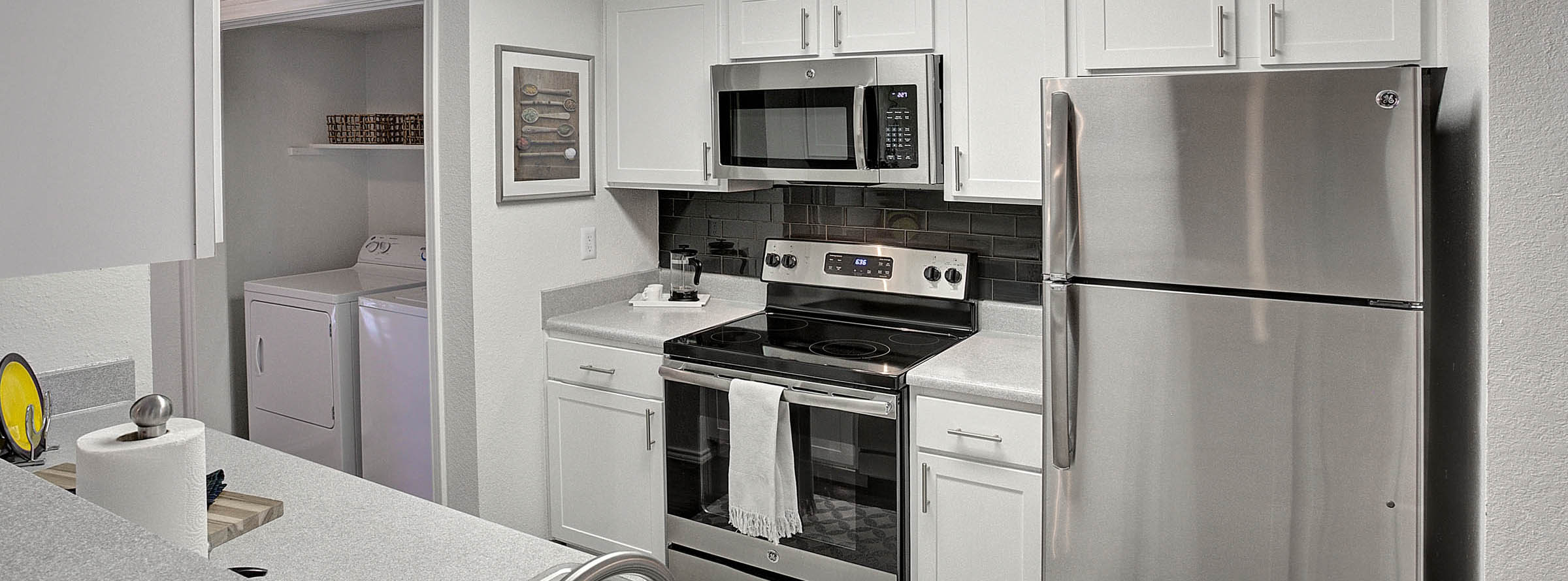Stainless steel appliances.